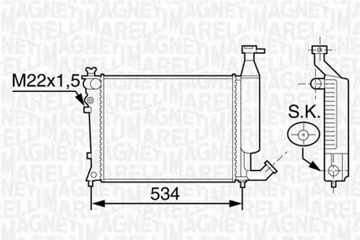 MAGNETI MARELLI 350213117700 -  Радиатор, охлаждение двигателя